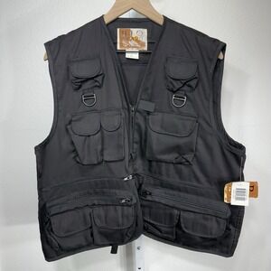 Rio Bravo By Prestige Men's Black Fishing Utility Vest Size Large‎ New NWT
